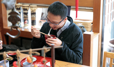 和風スイーツ“おしるこ”お味はいかかがでしょうか？